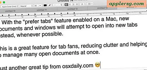 Så här ställer du in alla Mac Apps för att föredra flikar med nytt dokument och Windows