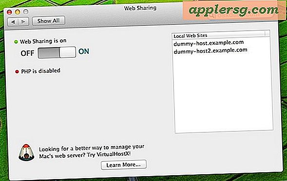 Avvia Web Sharing in OS X Mavericks & Mountain Lion in modo semplice con un pannello delle preferenze