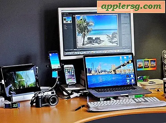 Mac-inställning: MacBook Pro stående skrivbordets arbetsstation för en fotograf
