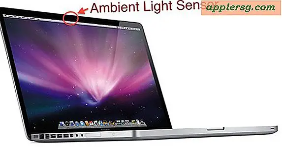Hvor er den omgivende lysføler på en MacBook Pro?